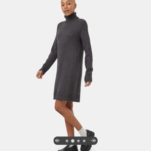 tentree Turtleneck Sweater Dress Gray Size XS‎ NWT Sustainable Cozy Knit